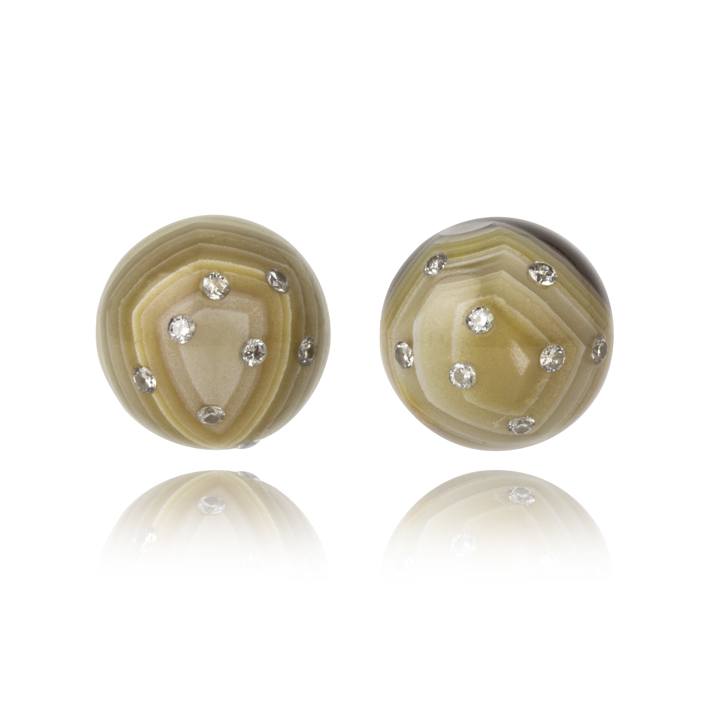 Crazy Lace Agate Sphere Studs | £690.00