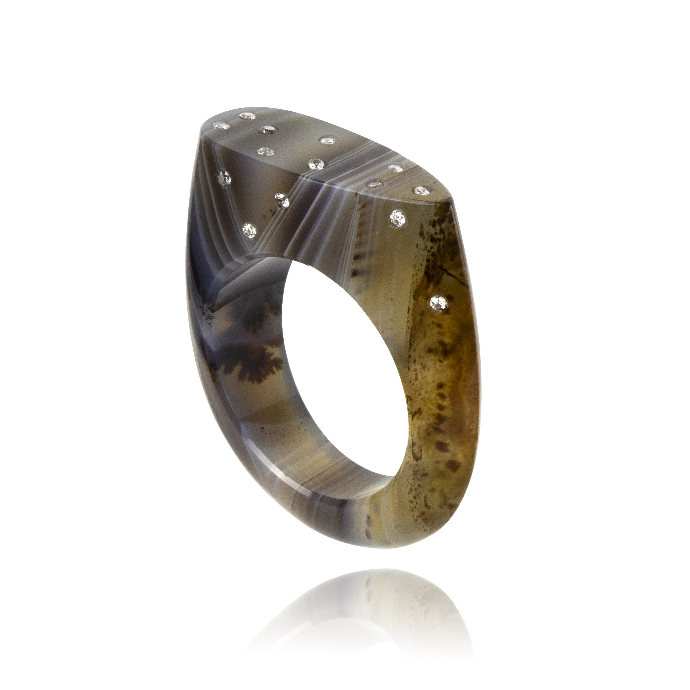 Celestial Botswana Agate Signet Ring (Narrow) | £565.00 
