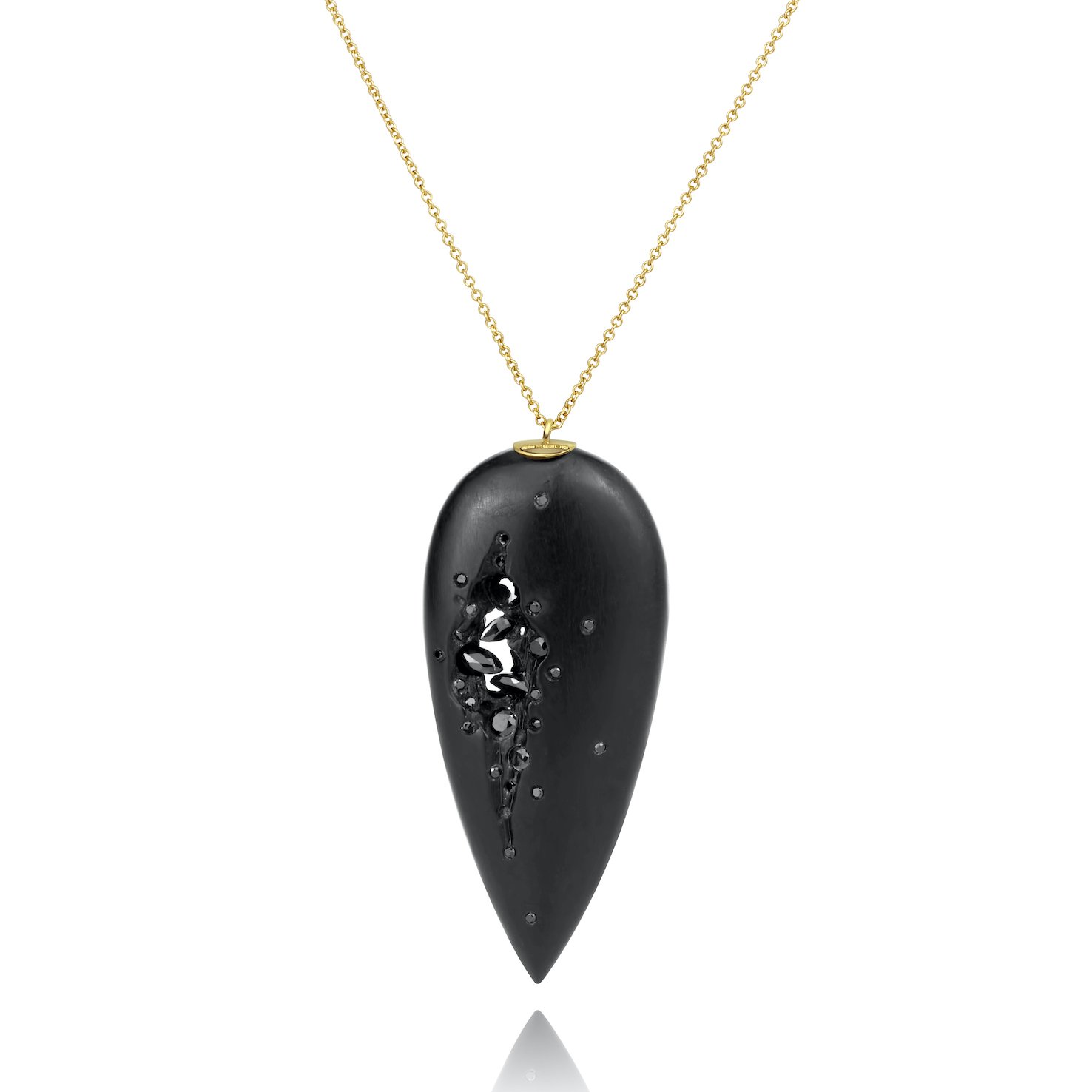 Dark Matter Whitby Jet Teardrop Pendant | £1,100.00