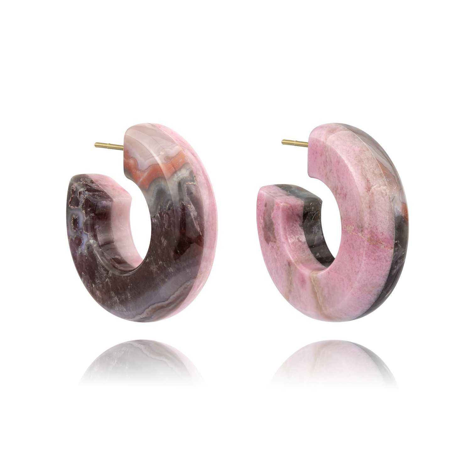 Astra-Nova Amethyst Lace Agate Hoops | £750.00