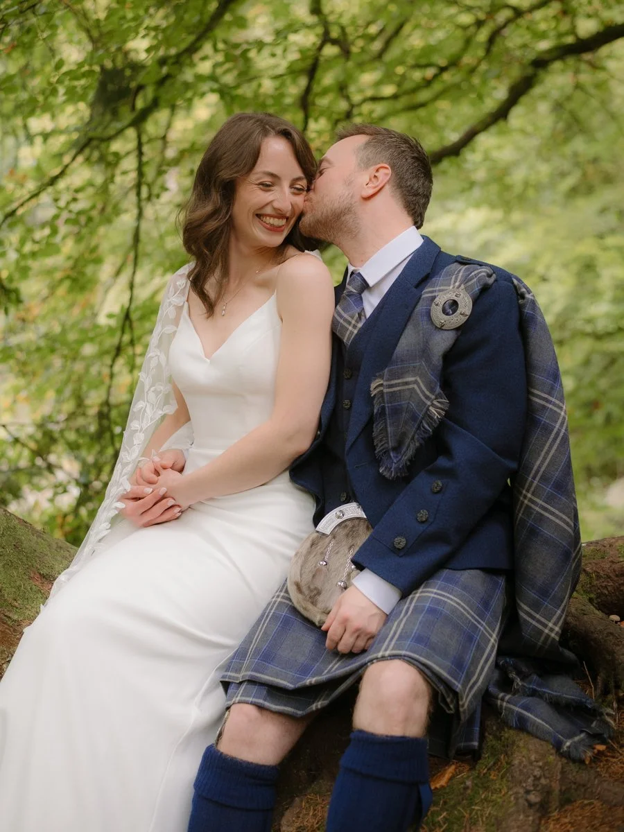 A few frames from Emma &amp; Nico's magical, intimate Dunkeld wedding in September. After a bit of location scouting for their preferred ceremony spot, E&amp;N decided to exchange vows at the West Grotto overlooking the River Tay with their closest f