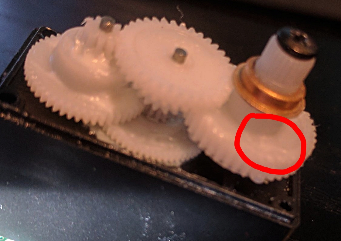 Mechanical stop removed and sanded smooth