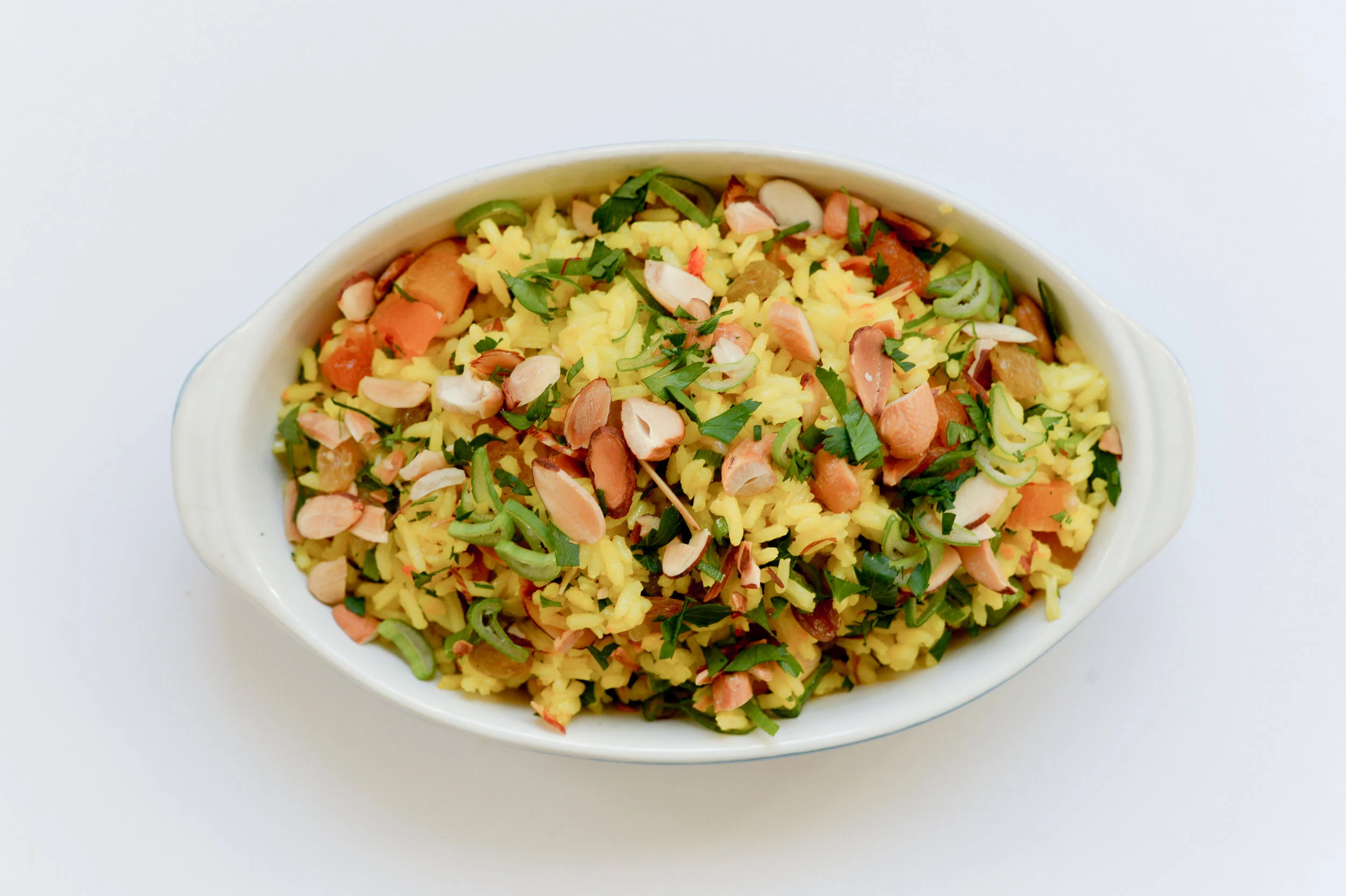 Saffron Rice with Dried Fruits + Nuts