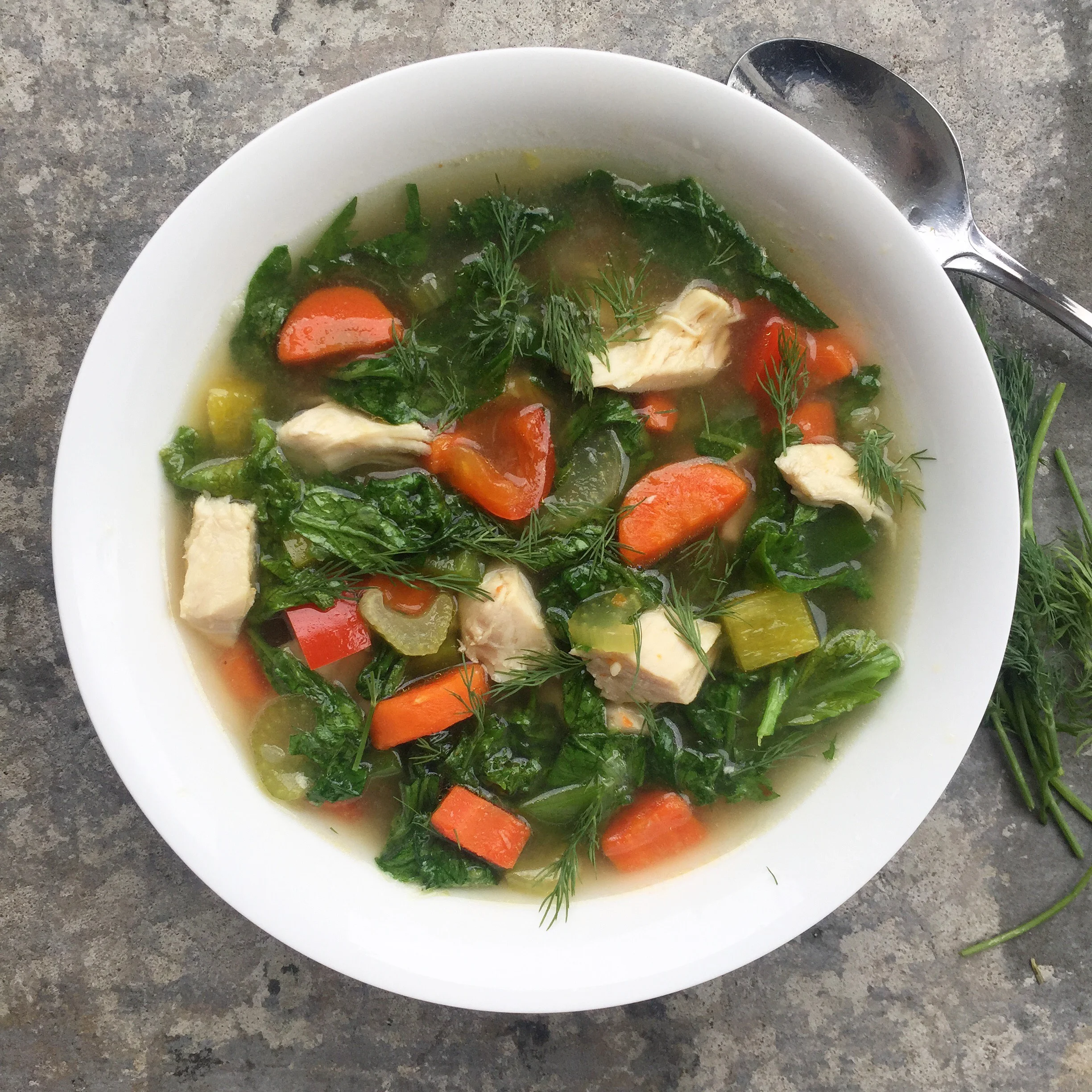 Chicken and Mustard Green Soup