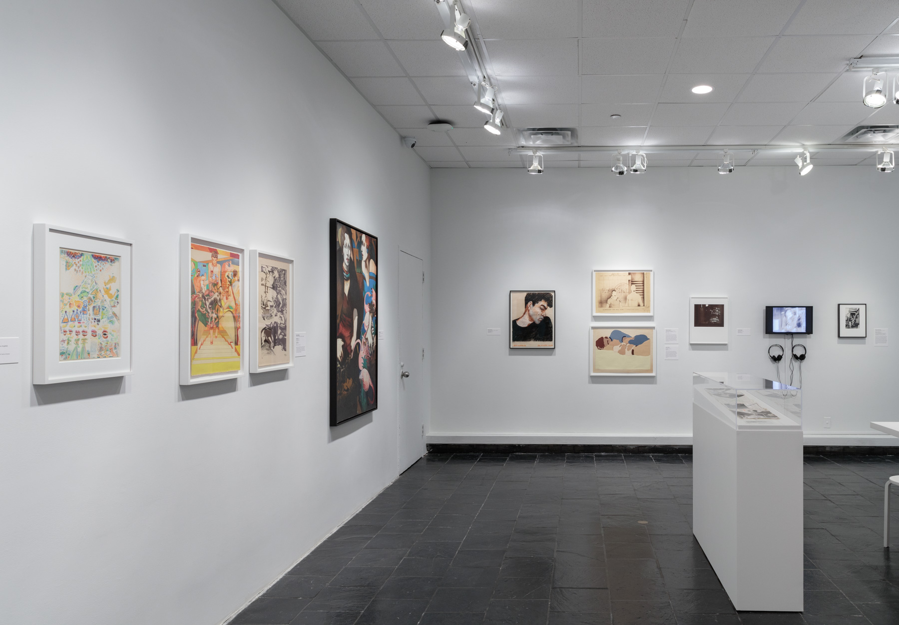 Installation view of Axis Mundo: Queer Networks in Chicano L.A. at the Bertha and Karl Leubsdorf Gallery. Photo by Stan Narten. Courtesy of Hunter College Art Galleries.