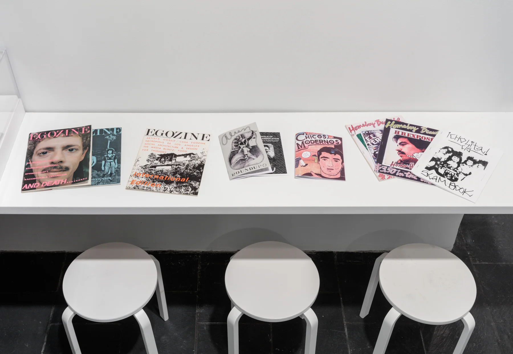 Installation view of Axis Mundo: Queer Networks in Chicano L.A. at the Bertha and Karl Leubsdorf Gallery. Photo by Stan Narten. Courtesy of Hunter College Art Galleries.