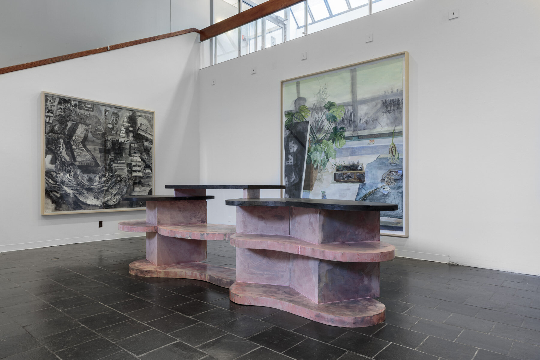 Installation view: Chris Domenick: STAGE in conjunction with the project Archipelago , 2019, Hunter College Art Galleries 2019. Photo: Stan Narten