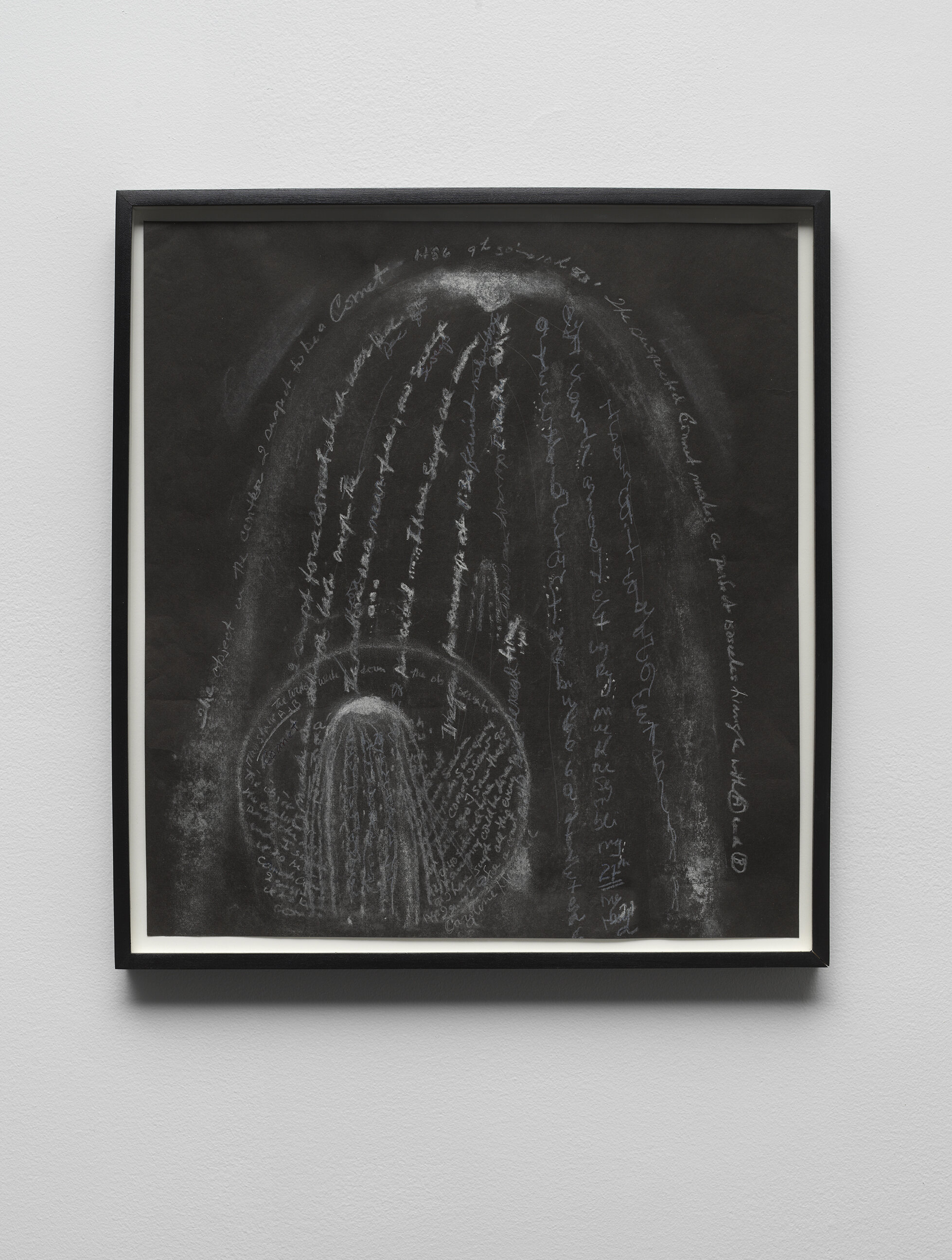  Constance DeJong,  Caroline Herschel, I suspect it to be a comet , 2018. Chalk on archival paper, 16 × 14 ½ inches. Courtesy of Bureau, New York and the artist. Photo: Dario Lasagni. 