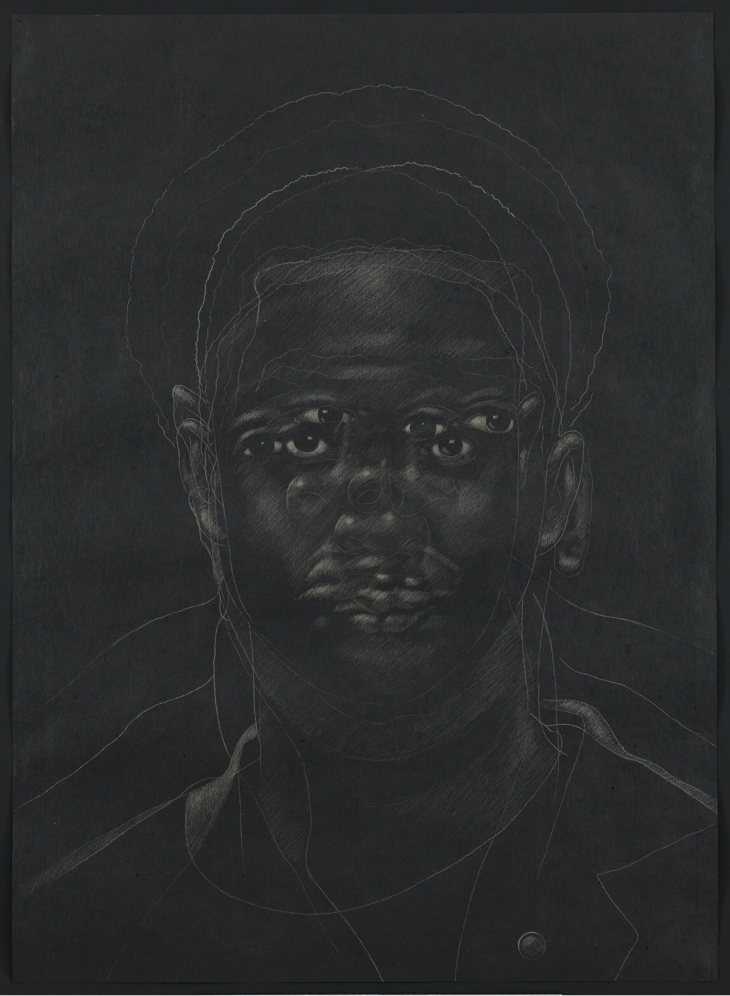  Titus Kaphar.  The Jerome Project (Asphalt and Chalk) XV , 2015. Chalk on asphalt paper, 49 x 36 inches. Museum of Modern Art, Fund for the Twenty-First Century. ©Titus Kaphar. Digital Image ©The Museum of Modern Art/Licensed by SCALA/ArtResource, N