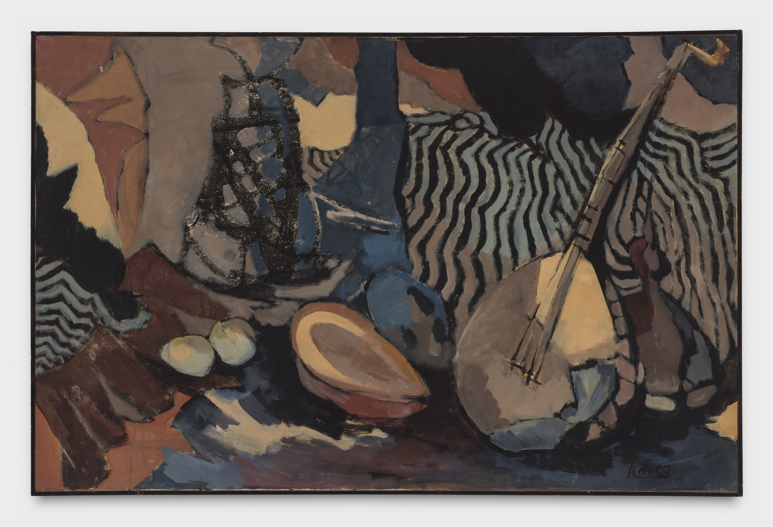  C. C. Wang,  Still Life , 1956. Casein on canvas, 26 x 40 inches (66 x 101.6 cm). Private Collection, New York. Image copyright the Estate of C.C. Wang. Photo: Stan Narten. 