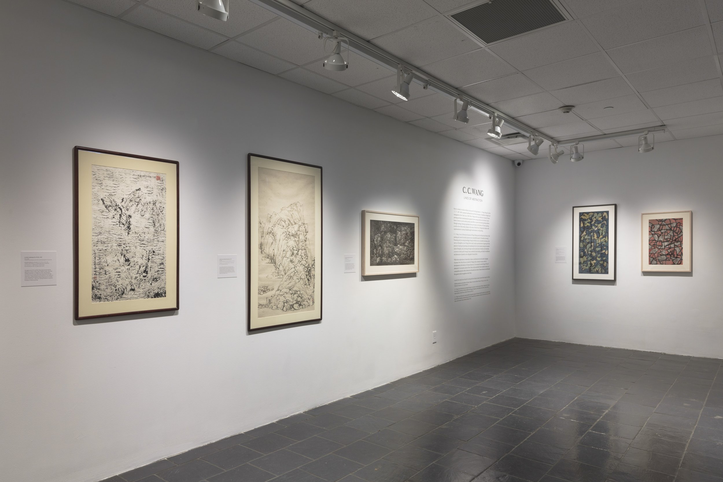  Installation view of  C. C. Wang: Lines of Abstraction  at the Bertha and Karl Leubsdorf Gallery, Hunter College Art Galleries, 2023. Photo: Stan Narten. 