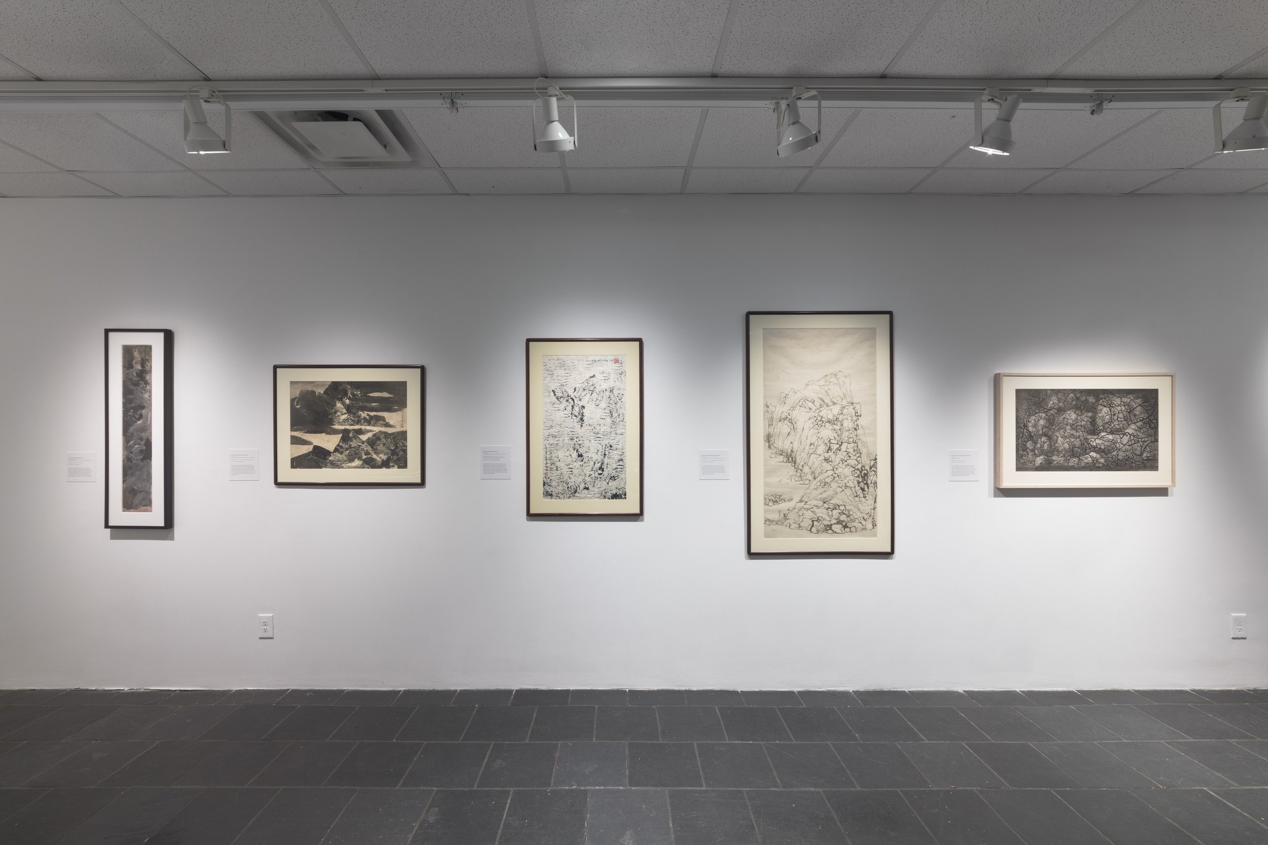  Installation view of  C. C. Wang: Lines of Abstraction  at the Bertha and Karl Leubsdorf Gallery, Hunter College Art Galleries, 2023. Photo: Stan Narten. 