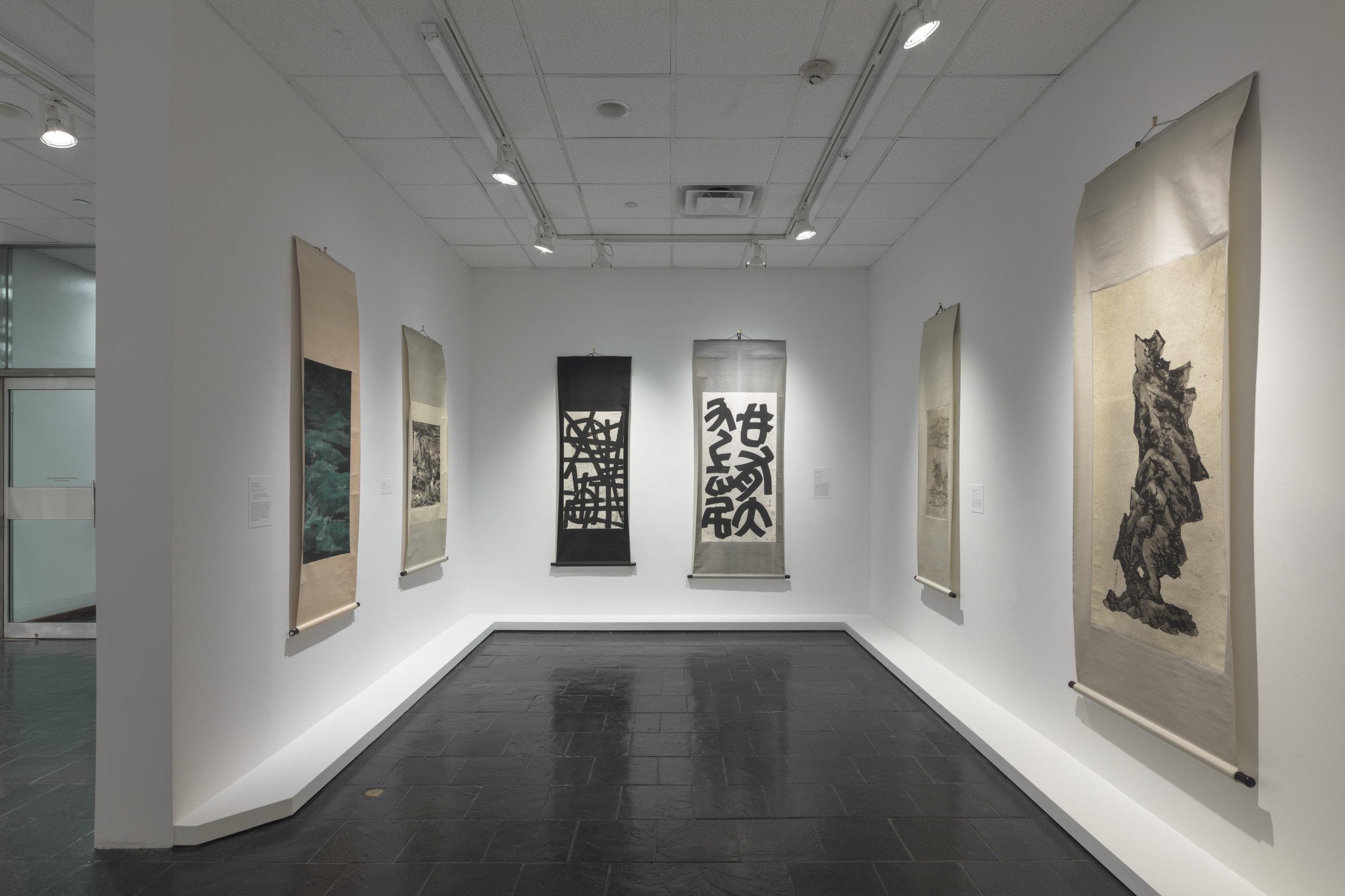  Installation view of  C. C. Wang: Lines of Abstraction  at the Bertha and Karl Leubsdorf Gallery, Hunter College Art Galleries, 2023. Photo: Stan Narten. 