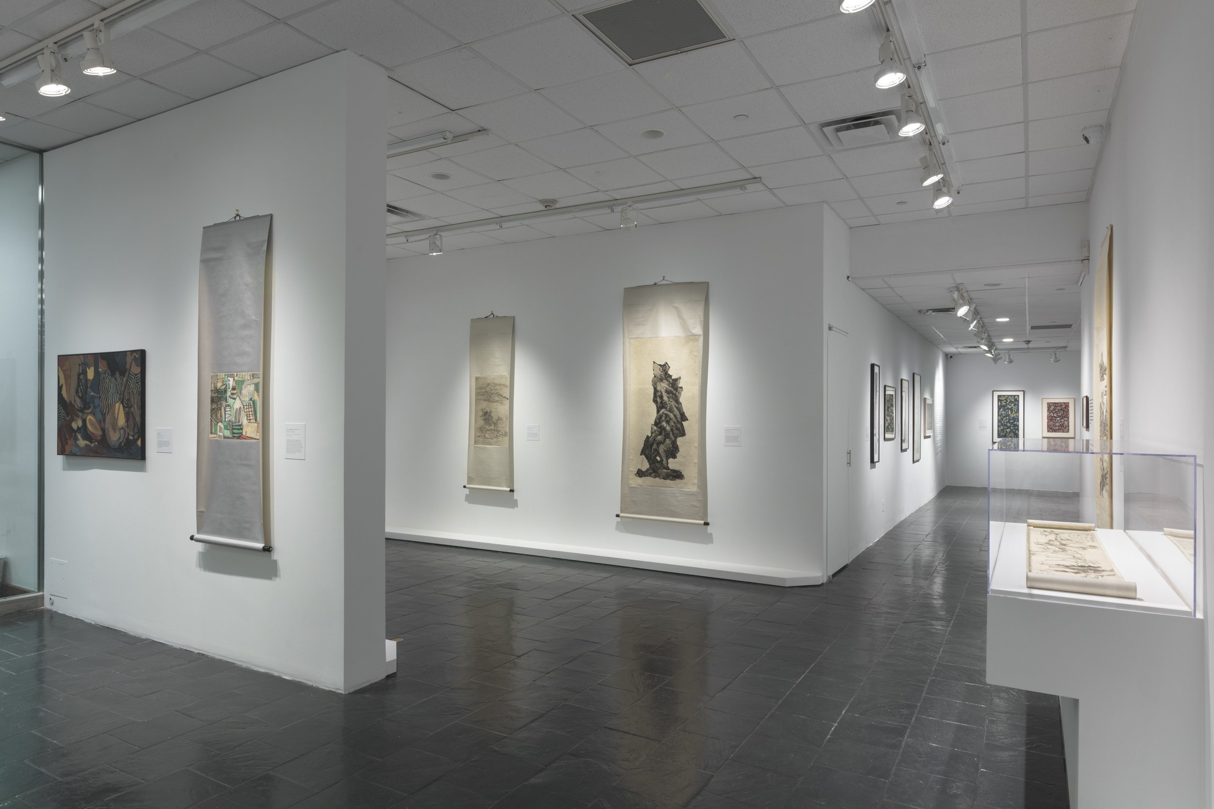  Installation view of  C. C. Wang: Lines of Abstraction  at the Bertha and Karl Leubsdorf Gallery, Hunter College Art Galleries, 2023. Photo: Stan Narten. 