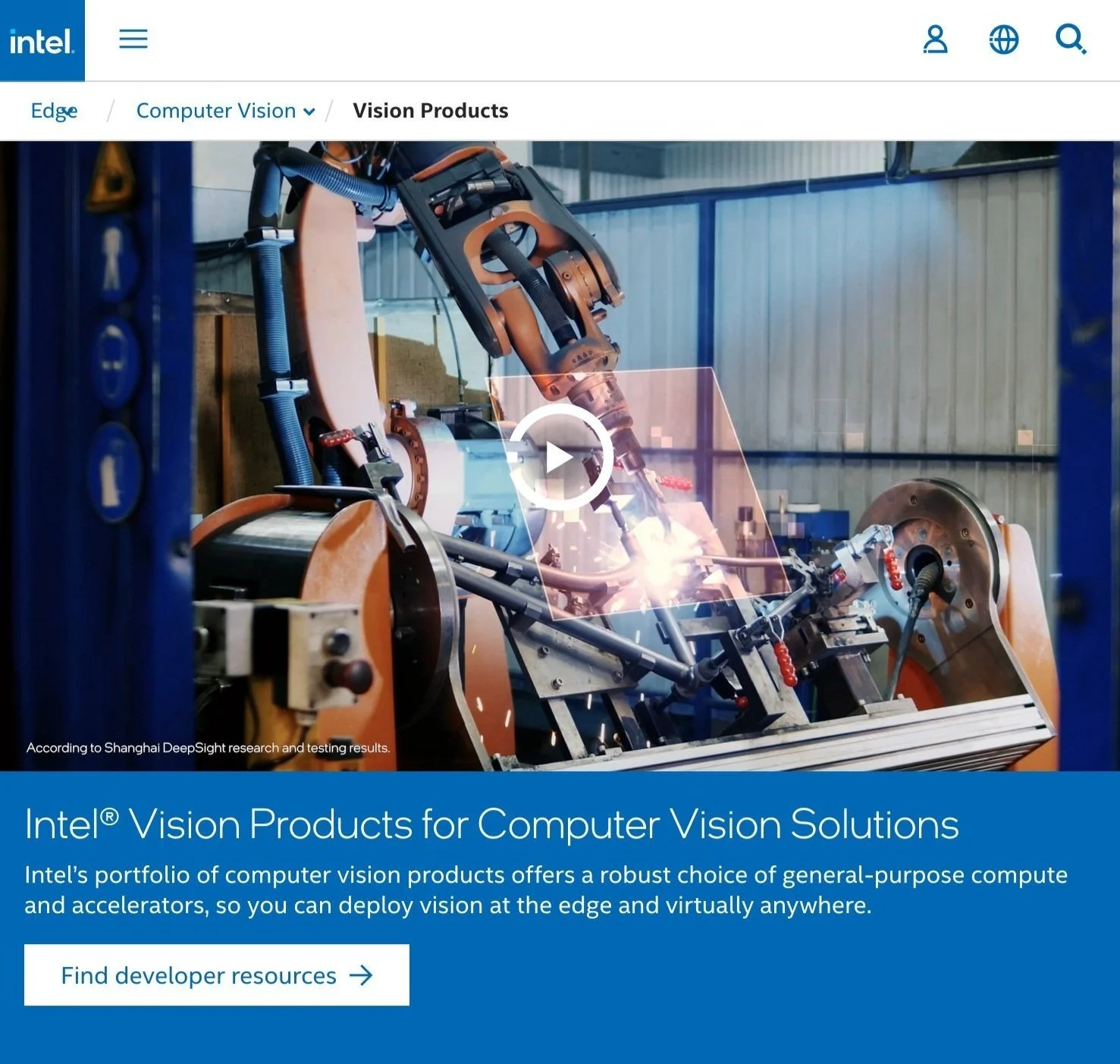 The video was featured on the Vision AI product page.