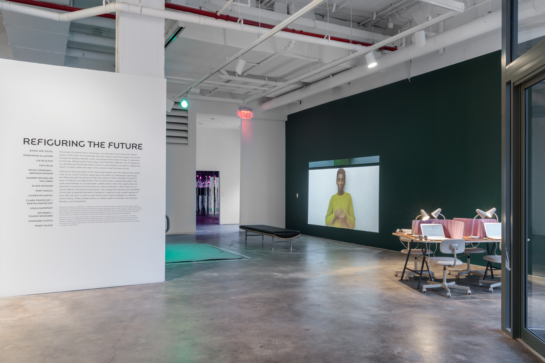 Installation view: Refiguring the Future , Hunter College Art Galleries, 2019. Photo by Stan Narten.