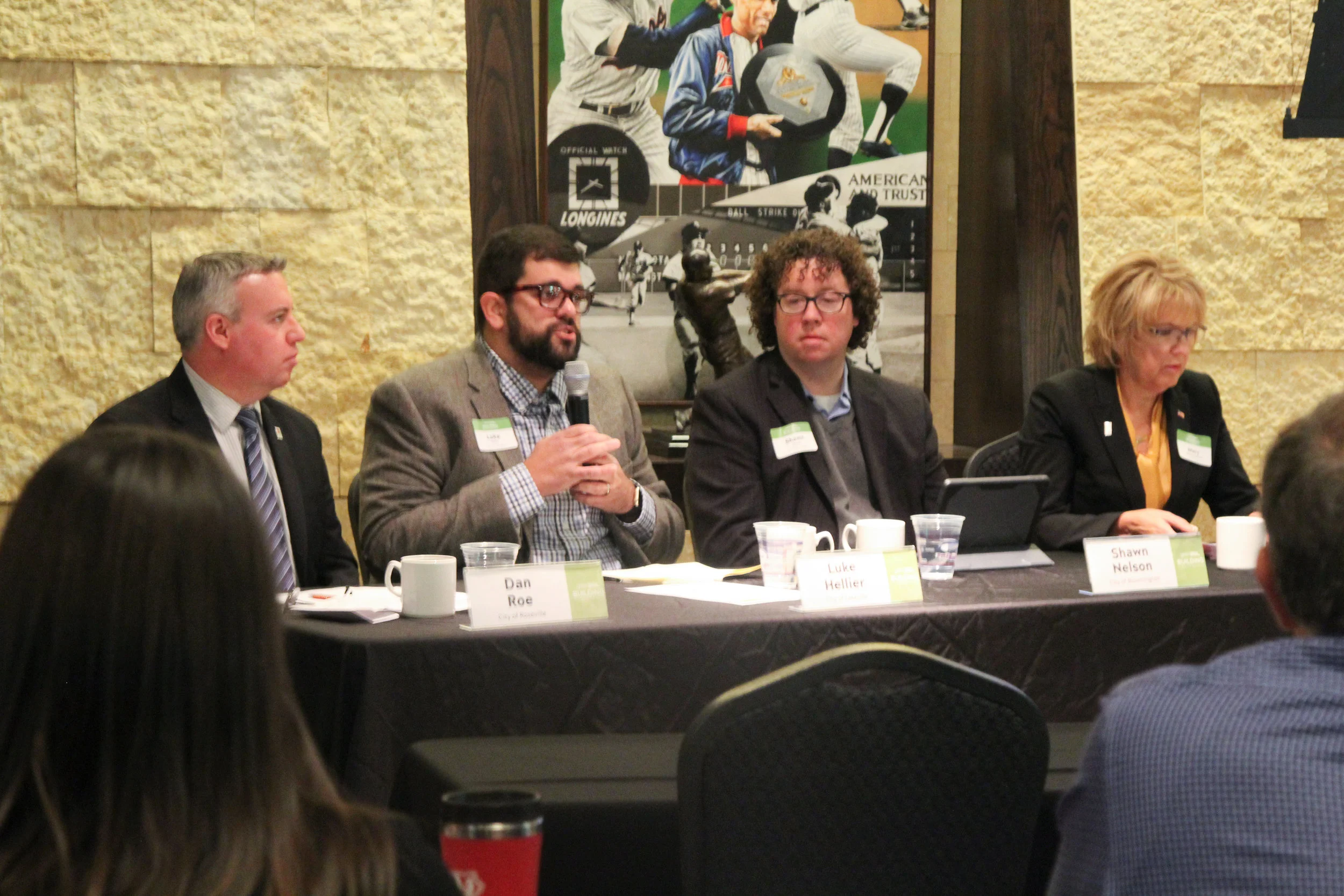 From left to right: Dan Roe, Luke Hellier, Shawn Nelson, Mary Guiliani Stephens