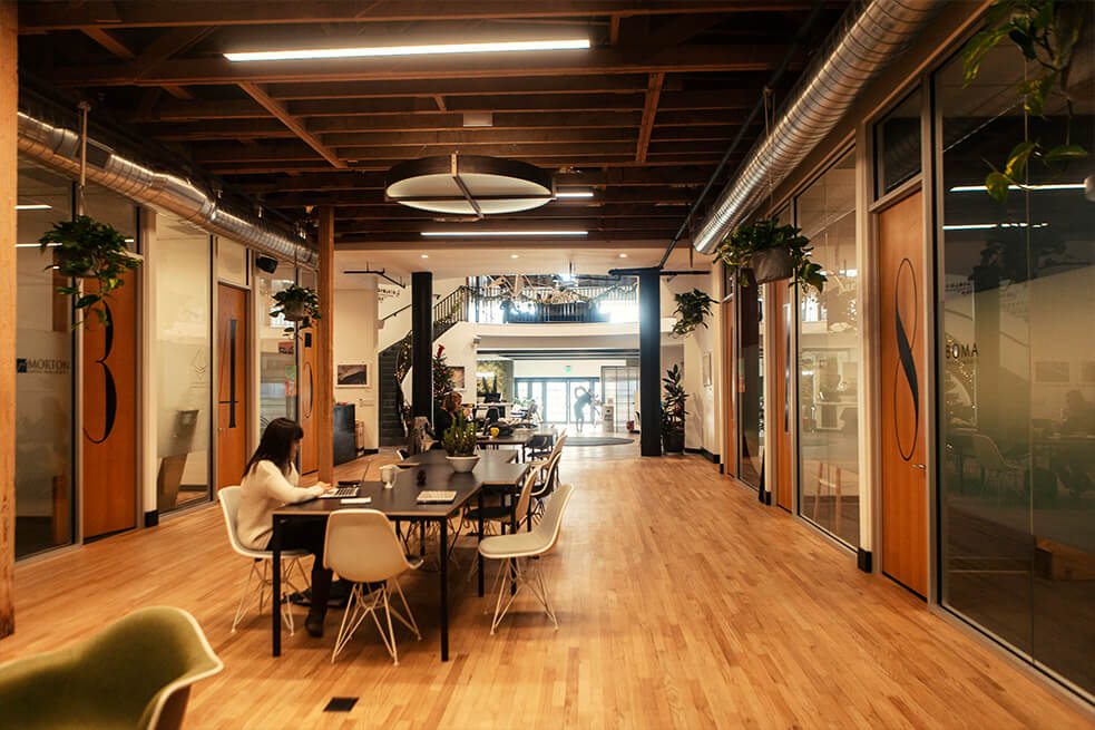 main lobby of impact hub on state street in santa barbara california.jpg