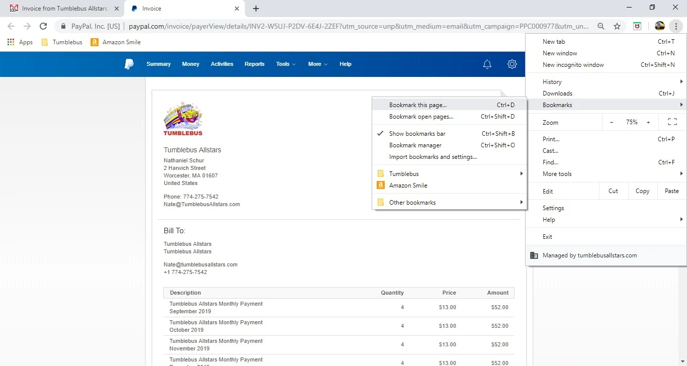 You can bookmark your invoice(s). I use Google Chrome for a browser: This is how to bookmark a page using Google Chrome, but you can do it on any other browser as well.
