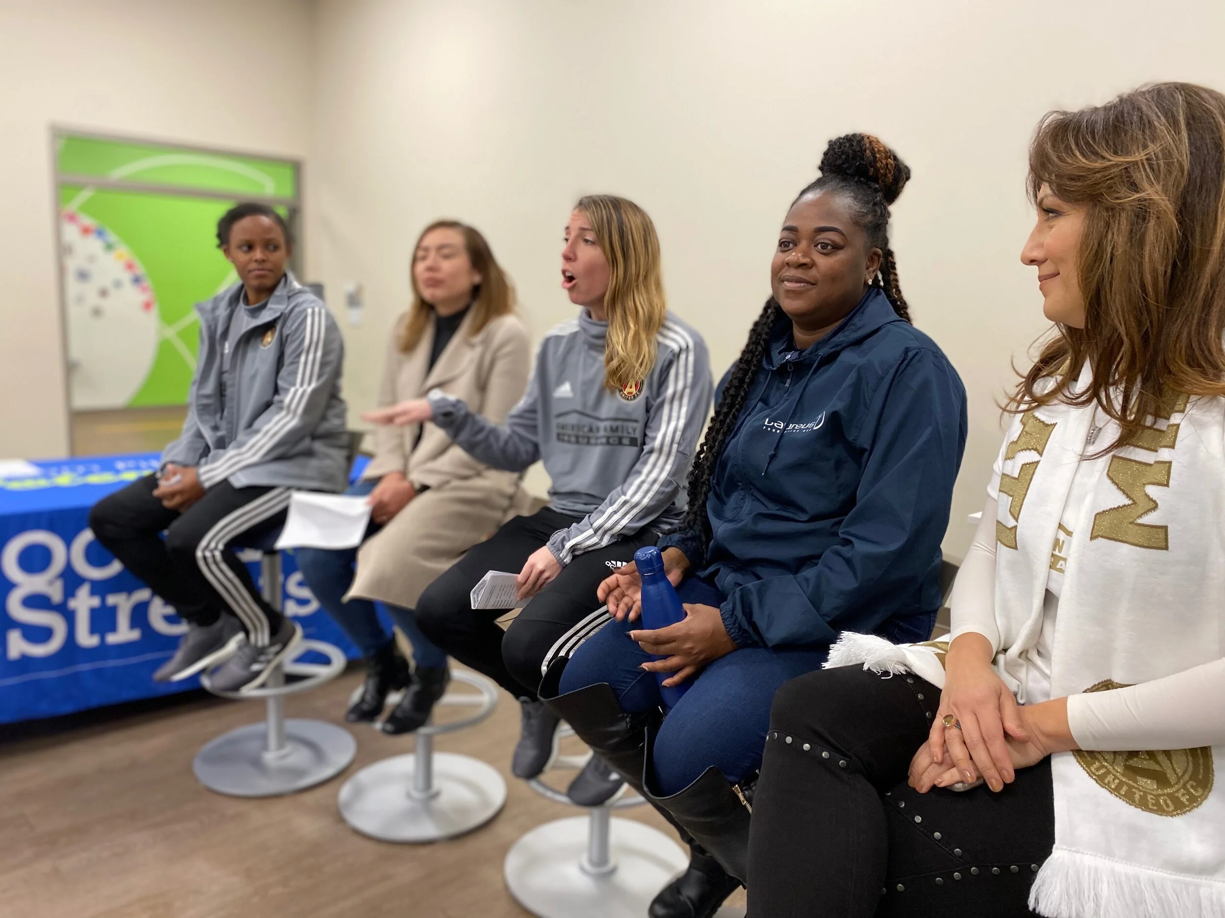  Female panelists expressing the importance of female empowerment in sport 