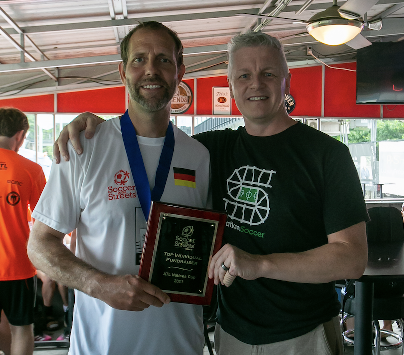 Top Individual Fundraiser, Geoffrey Meeker & Soccer in the Streets Board Member, Bill Ford