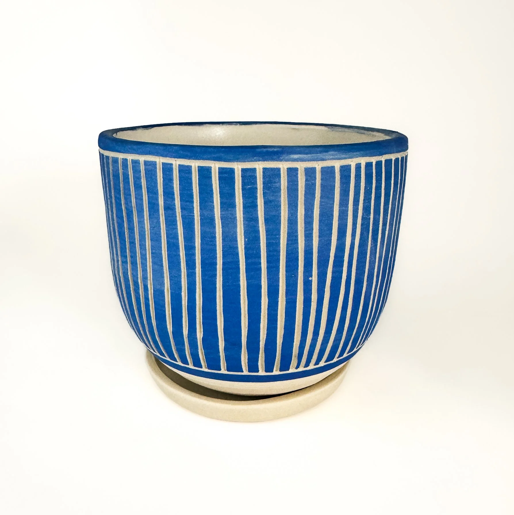 Blue Stripe Planter w Tray.jpg