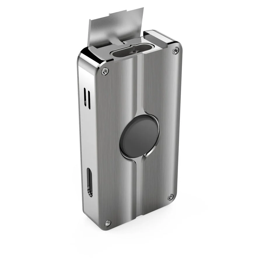 Jetline Bolero torch lighter in silver with built in cigar punch-cutter