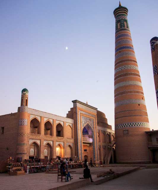  A walk though Ichon-Qala as the sun sets in Old Town Khiva, Uzbekistan Photo credit: Lindsay Fincher    