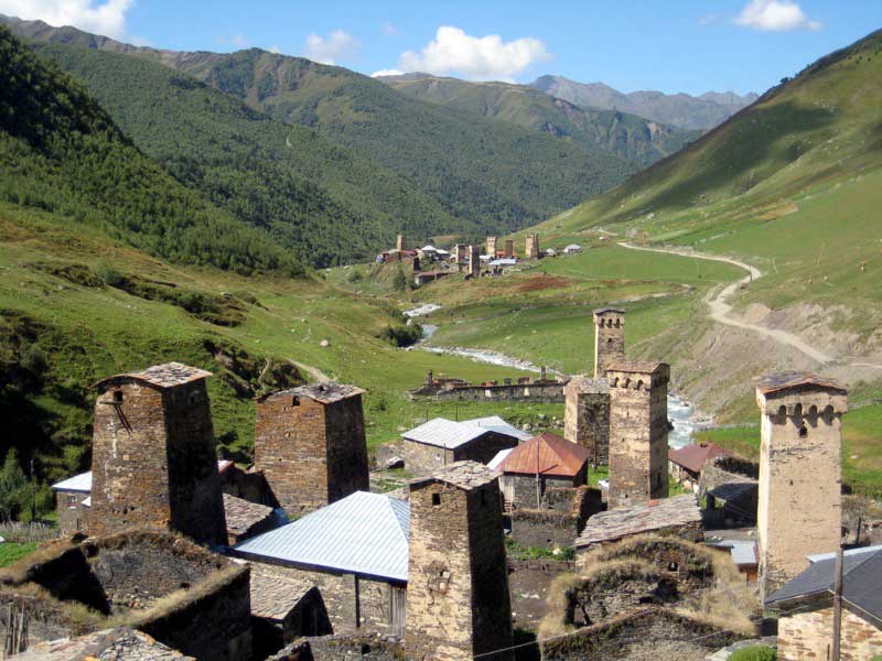  Watchtowers in Ushguli dot the remote, mountainous Svaneti Region Photo: Paul Schwartz 