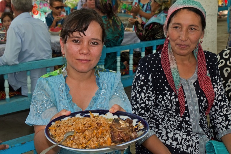   Plates of  plov   served up for communal sharing  Photo credit: Richard Fejfar 