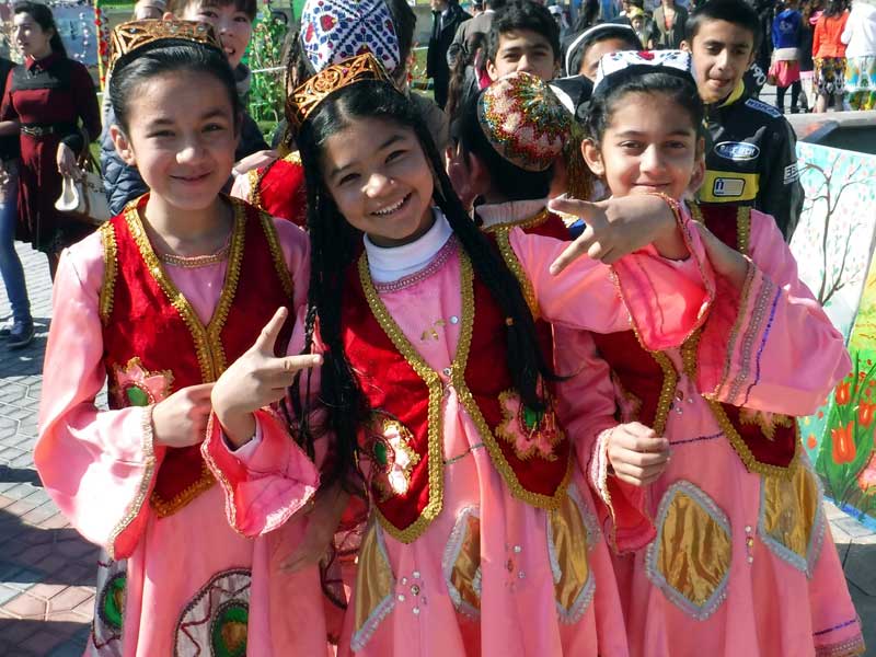   Young girls dressed in their best for Navruz  Photo credit: Regina Mnatsakanian 