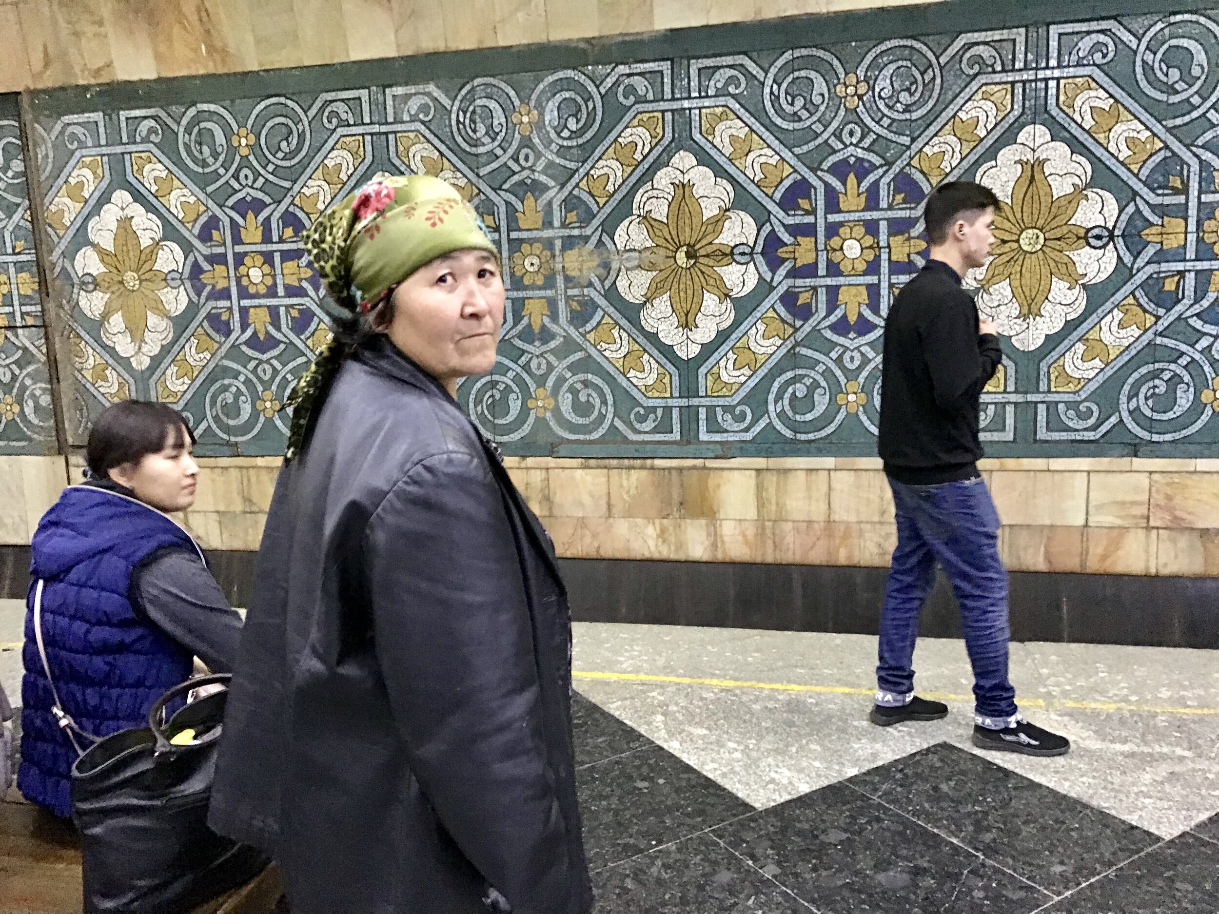 Waiting for the metro, Tashkent, Uzbekistan