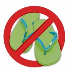 Please do not wear flip flops or sandals while driving