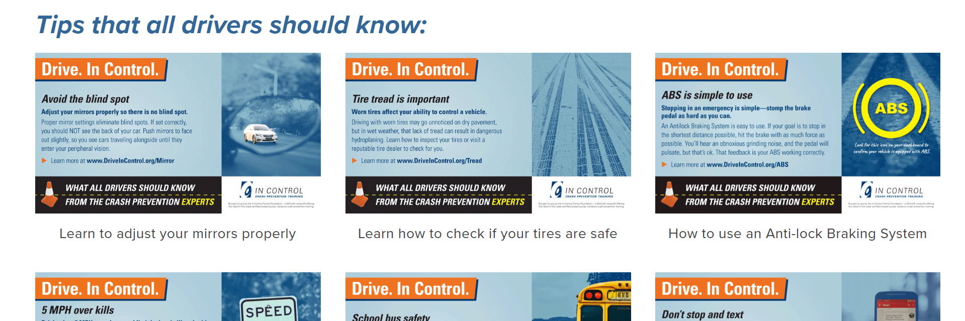 What All Drivers Should Know from the Crash Prevention Experts at In  Control - Crash Prevention Training