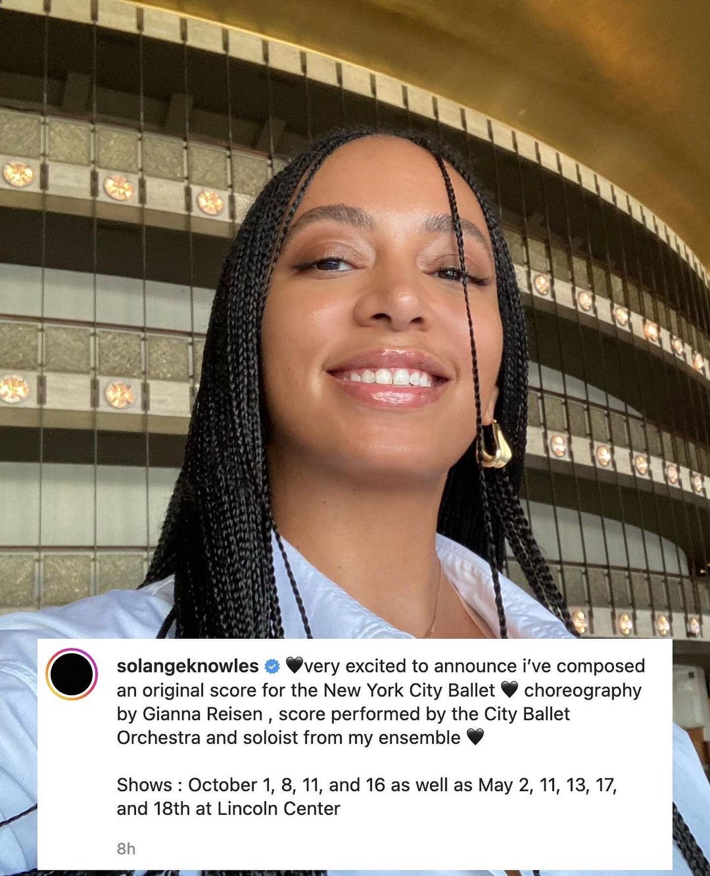 Today we&rsquo;re celebrating our good sis @solangeknowles! 💖 Solange is the first Black woman to compose a score for the New York City Ballet, which will be premiering at the annual Fall Fashion Gala on September 28th.