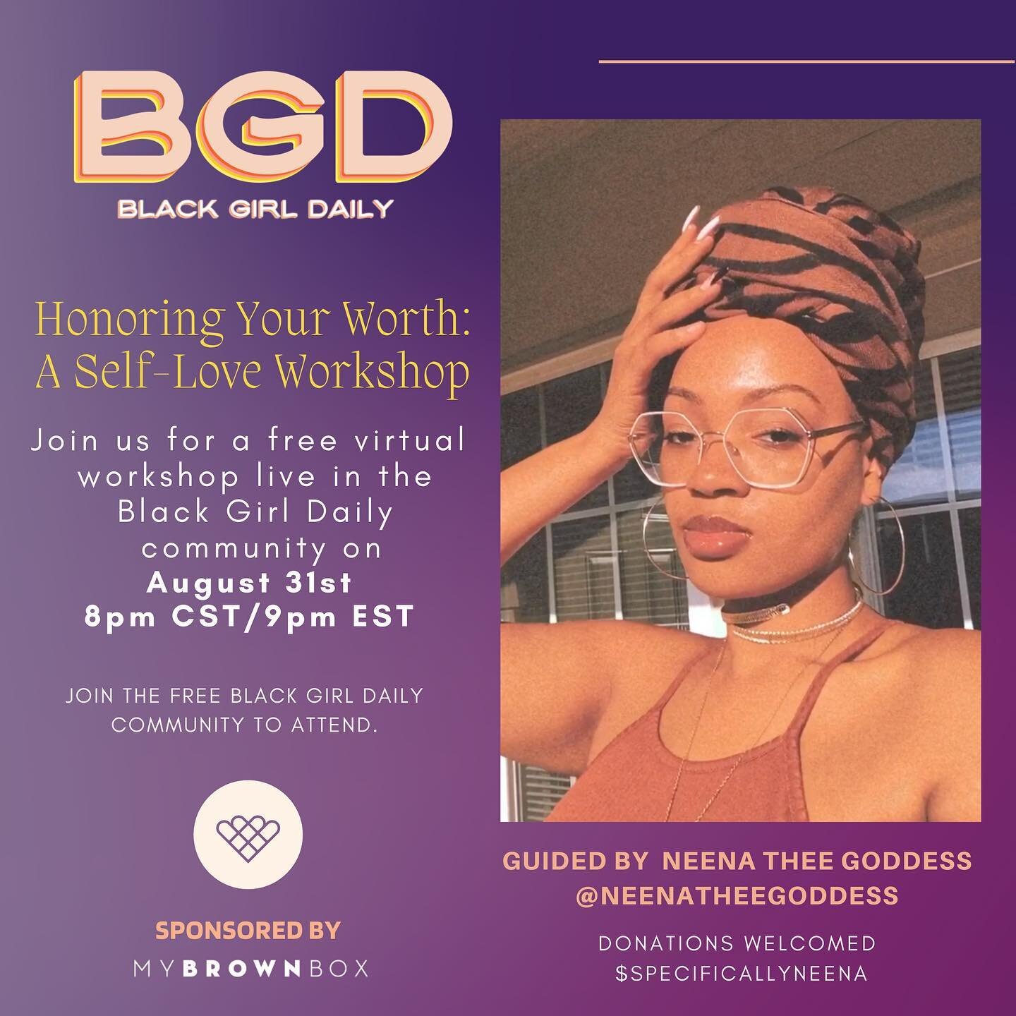 We&rsquo;re back with our virtual events! 🙌🏾 Join us tomorrow for a juicy conversation all about Self-Worth/Self-Love, Uranus in retrograde, and a collective message all guided by @neenatheegoddess. 🔮✨The event is free but you must be apart of the