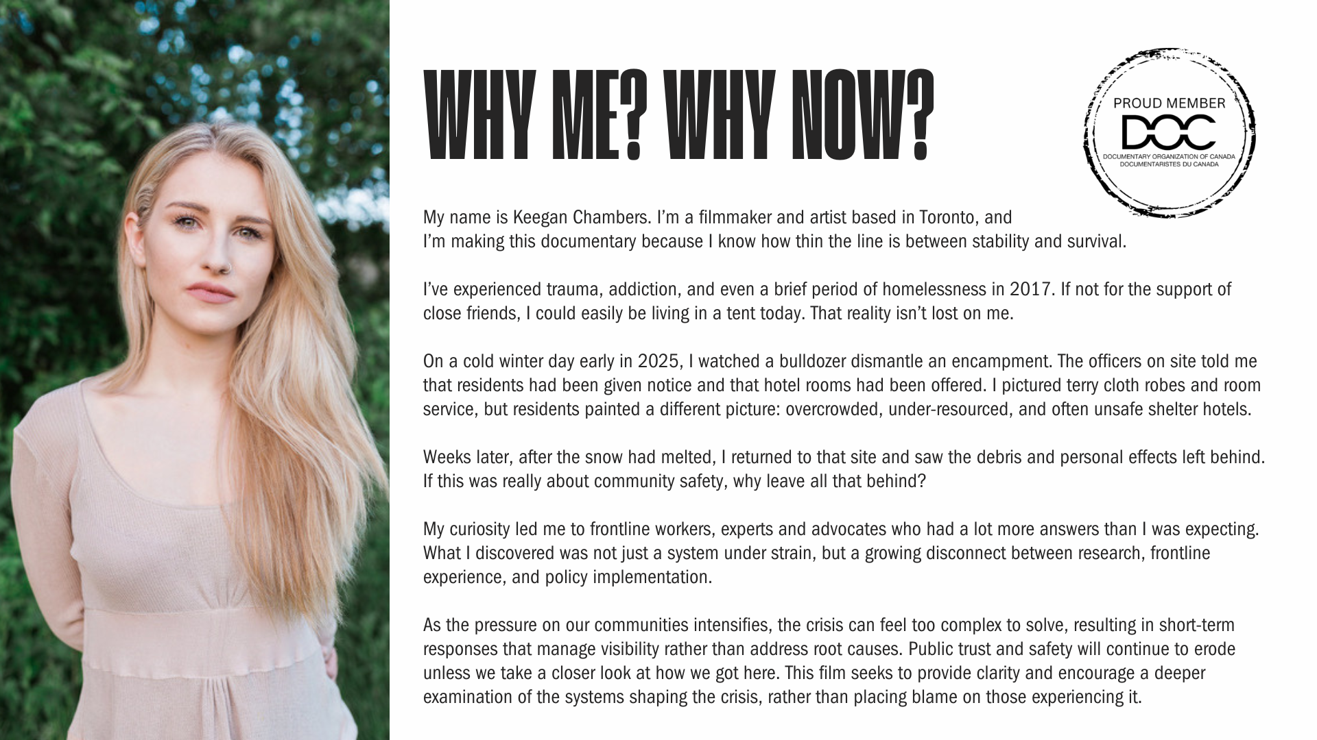 filmmaker profile and film origin story