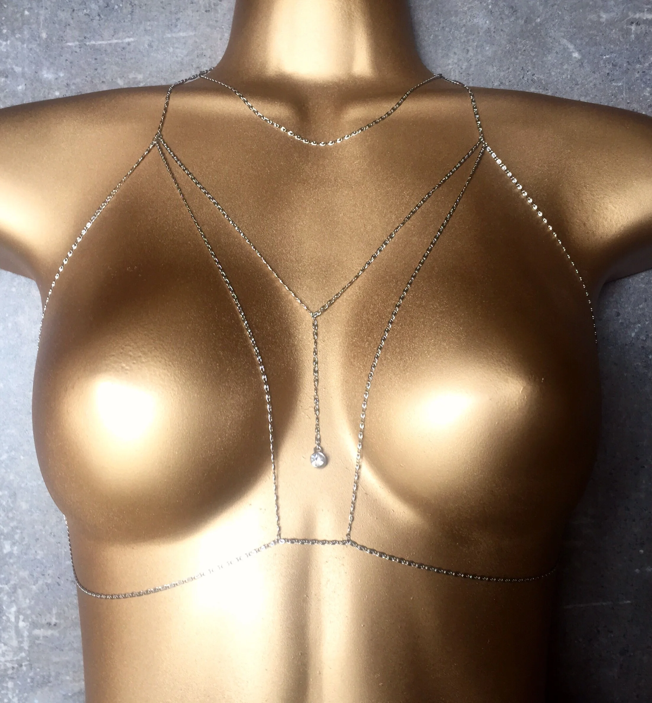 Silver Bra Chain Harness | Bra Jewelry
