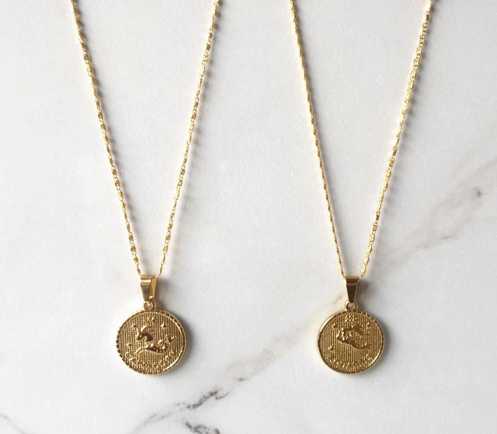zodiac coin necklace