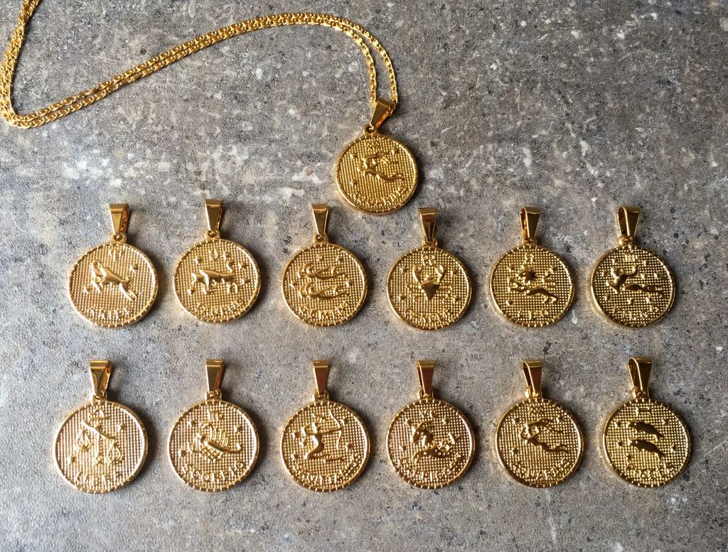 zodiac coin necklace