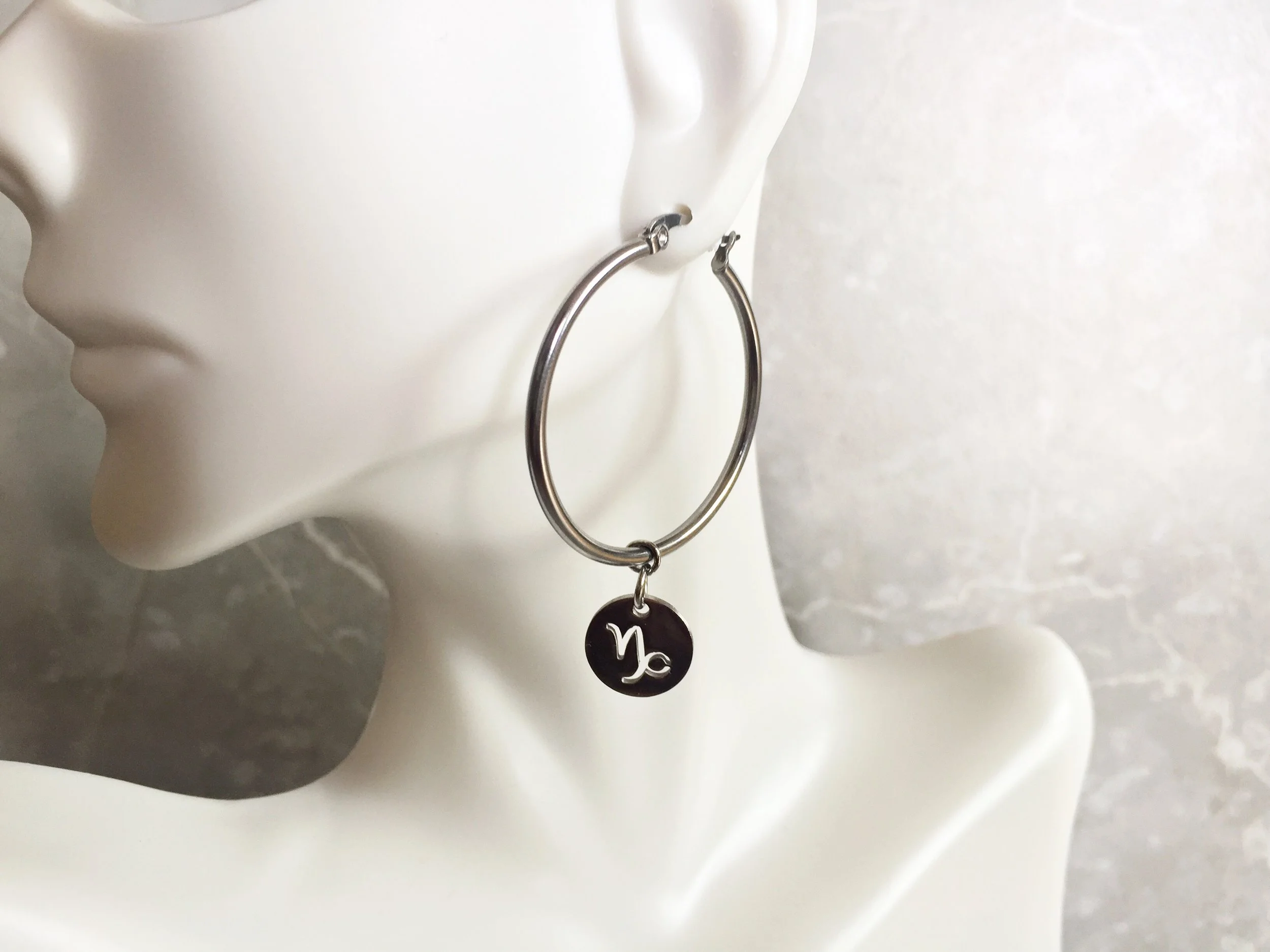 capricorn zodiac earrings