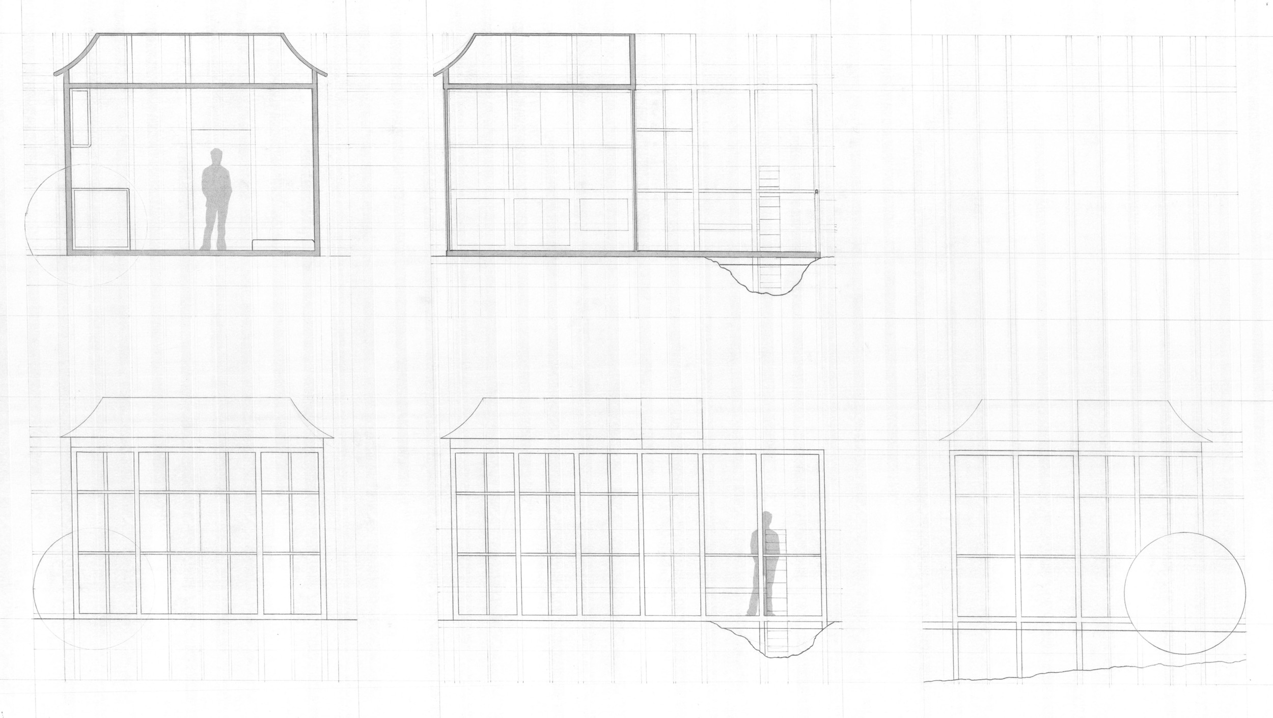 Sections and elevations || Pencil on vellum