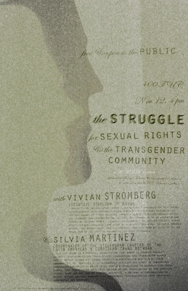 MADRE Lecture Poster. 11" x 17".
