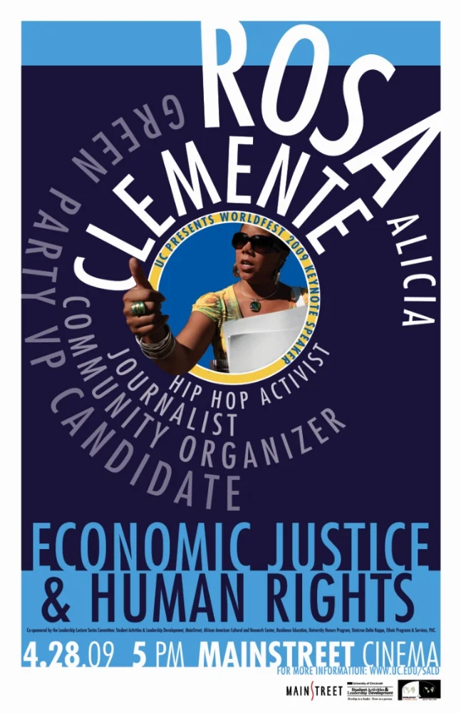 Rosa Clemente Lecture Poster. 11" x 17".