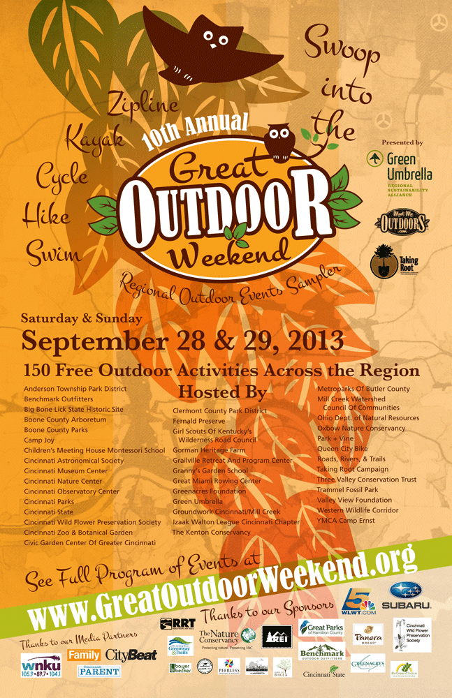 Great Outdoor Weekend 2013 promotional poster. 11" x 17"