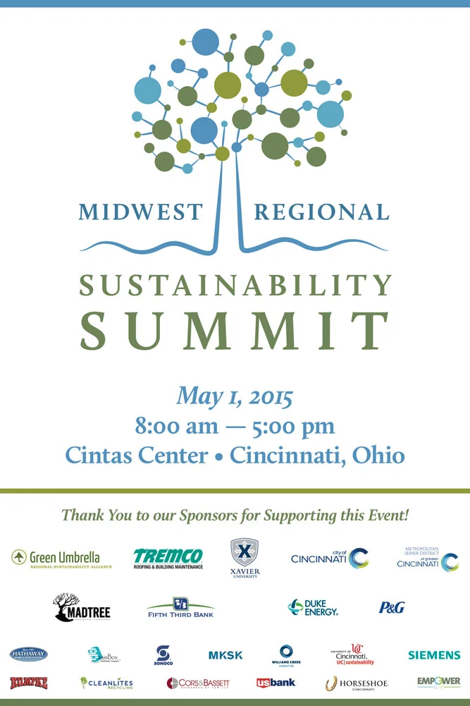 Midwest Regional Sustainability Summit event signage. Welcome sign 18" x 24".