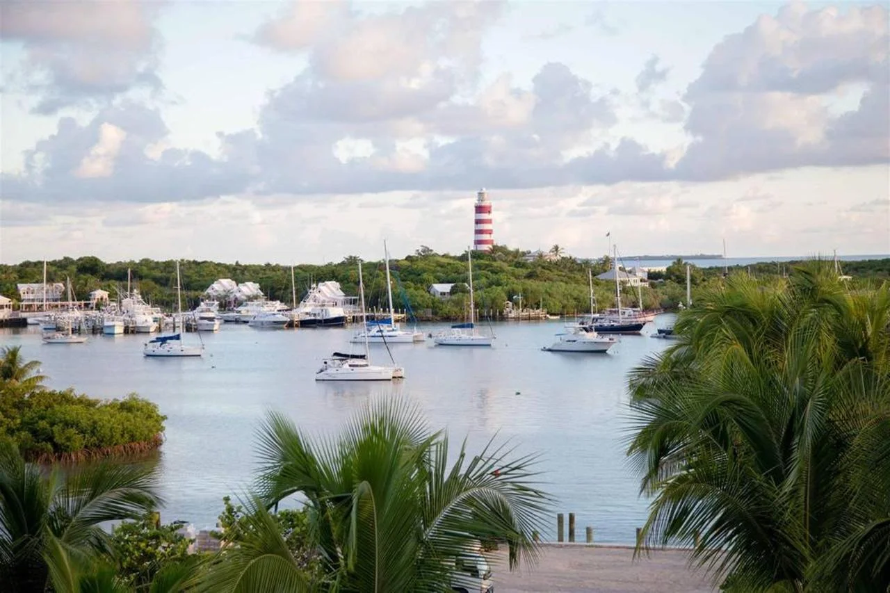 Harbourside view from Hopetown Harbour Lodge. 