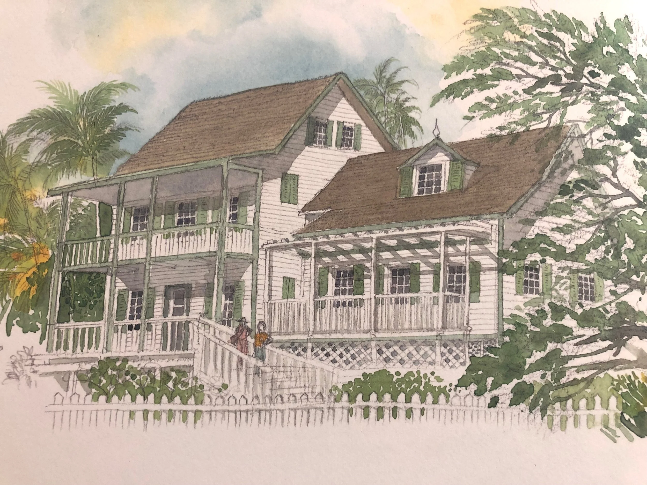 The Wyannie Malone Historical Museum. Image from Bahamas Sketchbook.