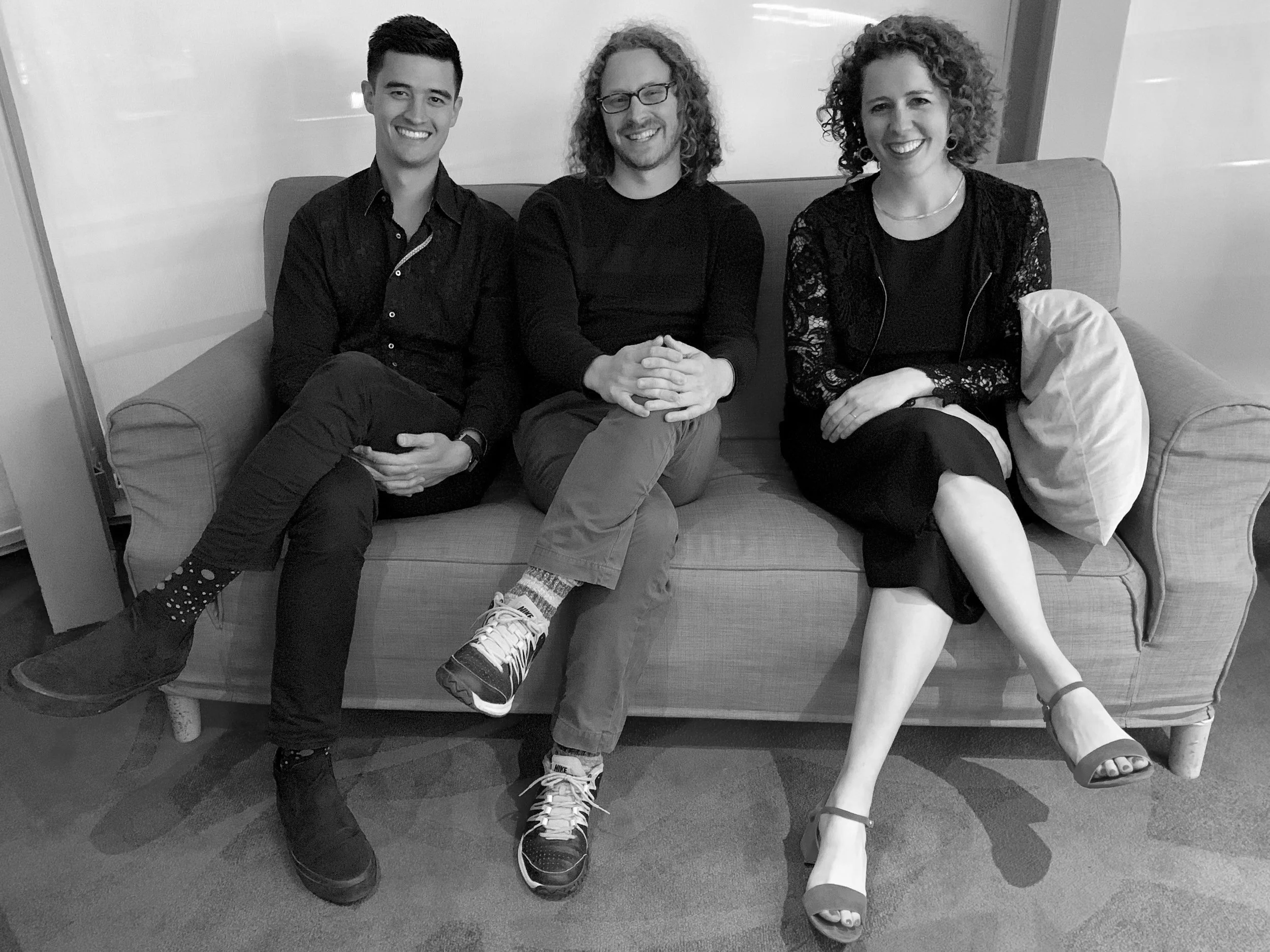 from left: thomas kotcheff, dylan mattingly, sarah gibson