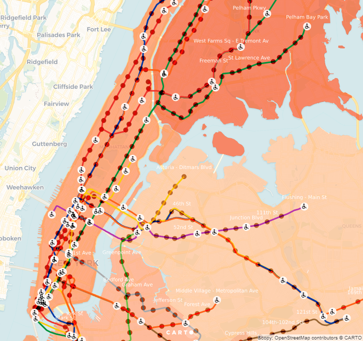 NYC view - accessible stations